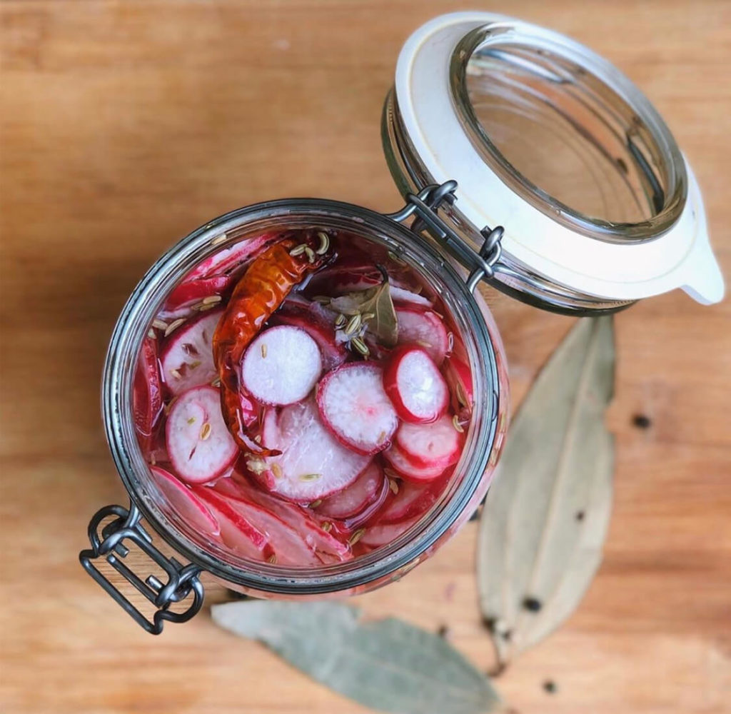 Sara´s Organic Food recipes, crunchy pickled-radish