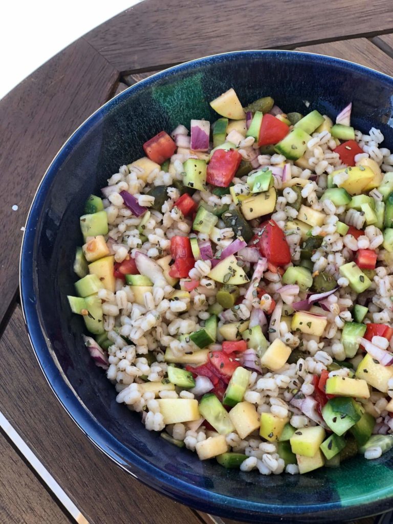 Sara´s Organic Food recipes, vegan barley salad