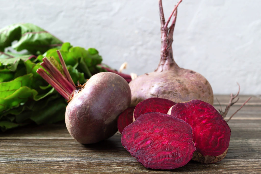 Red Fresh Beets on wooden table from Sara´s Organic Food