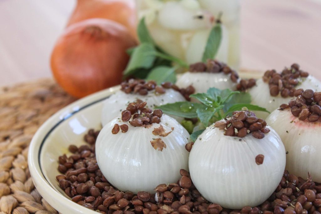 Sara´s Organic Food recipes, stuffed baked onions